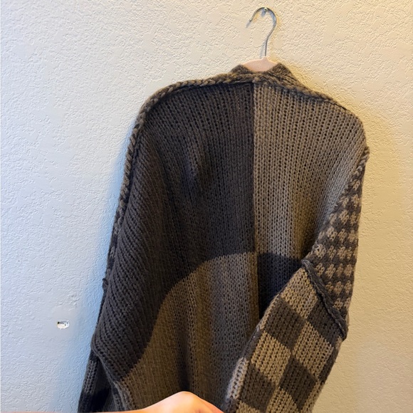 Sofie the Label Chunky Knit Cardigan Patchwork Oversized Cozy Fall Sweater M - Picture 6 of 6